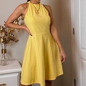 Yellow sunflower sunny halter dress size small like new condition